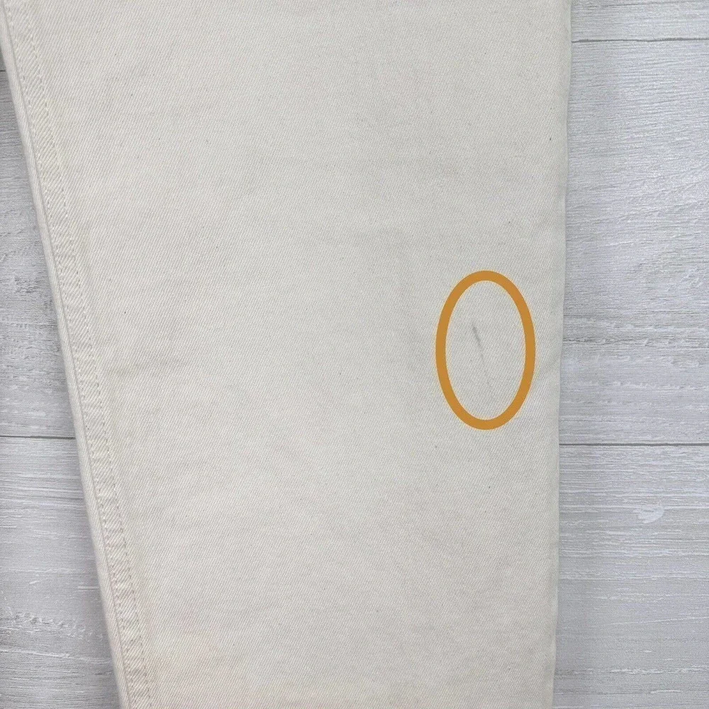 RE/DONE High Rise Stove Pipe Jeans Size 31 Vintage White Comfort Stretch Raw Hem